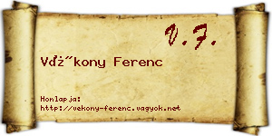 Vékony Ferenc névjegykártya